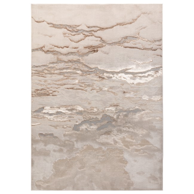 Large Beige Rug with Marble Effect - 340 x 240 cm - Aurora