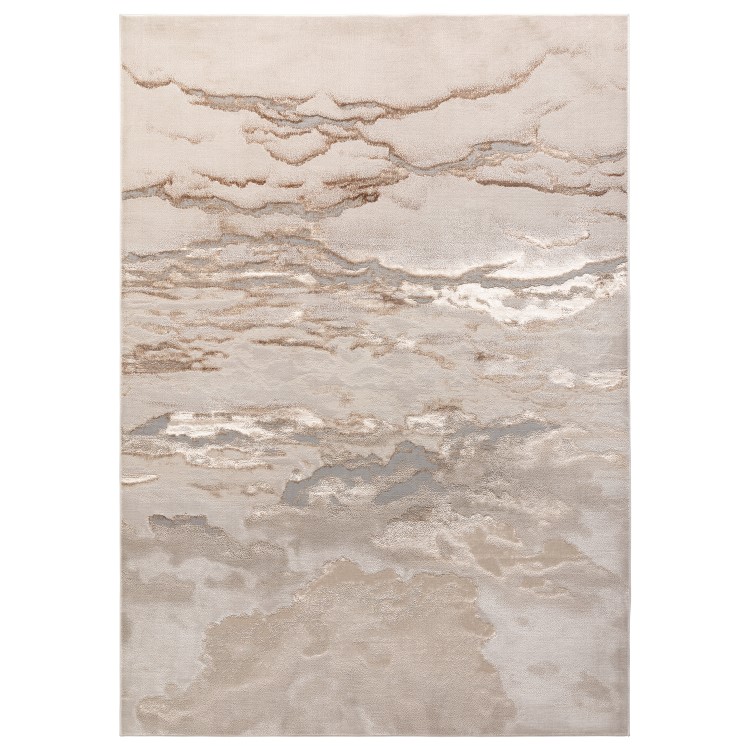 Large Beige Rug with Marble Effect - 340 x 240 cm - Aurora