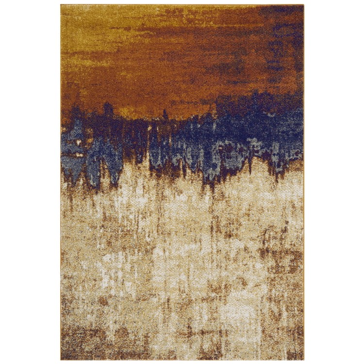 Large Distressed Ombre Orange Rug - 290 x 200 cm - Nova