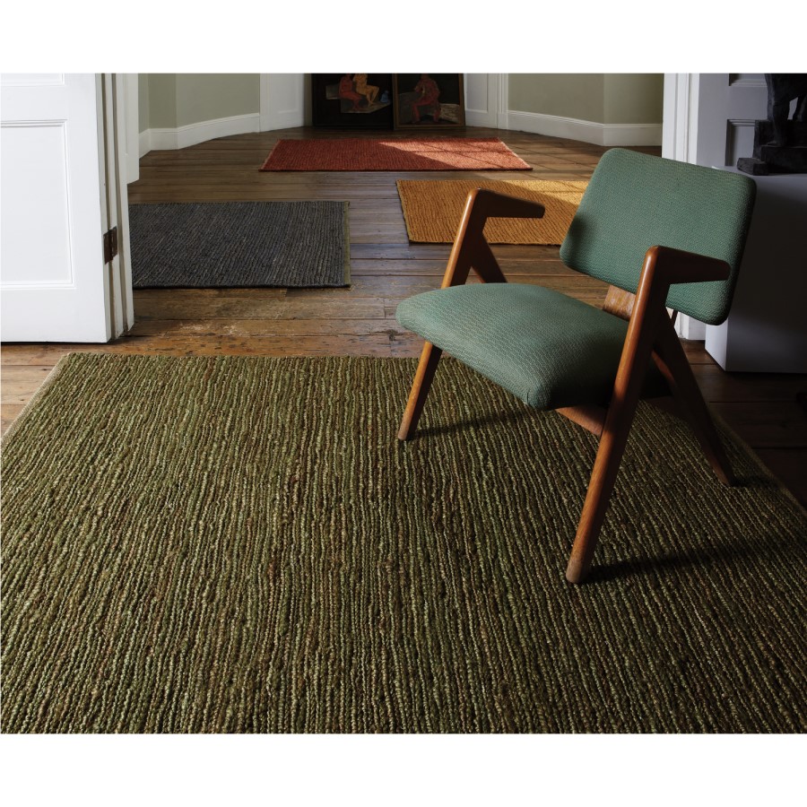 Green Jute Rug -120x170cm - Soumak