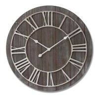 Grey Wooden Wall Clock 