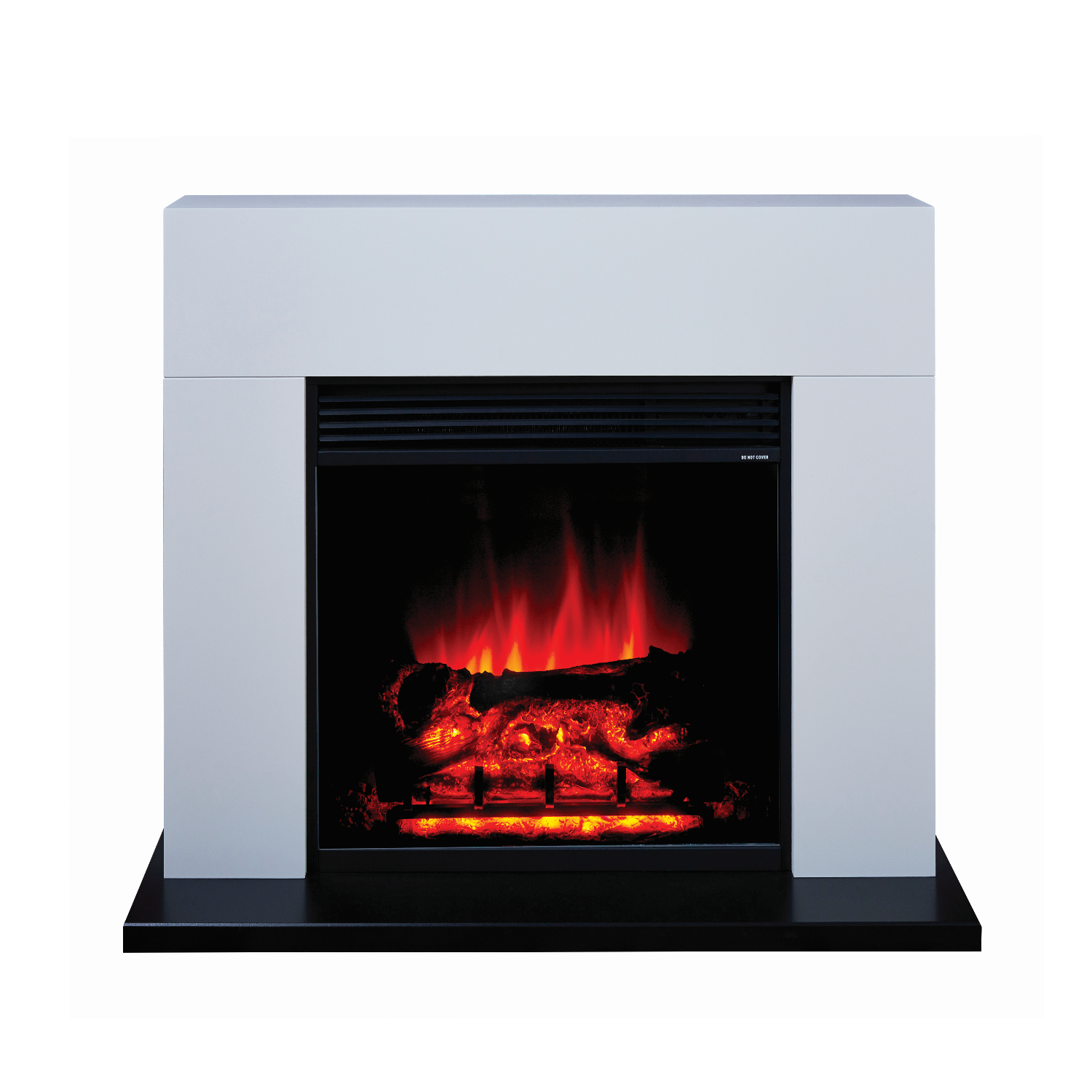 White Freestanding Electric Fireplace Suite 106cm x75cm Suncrest