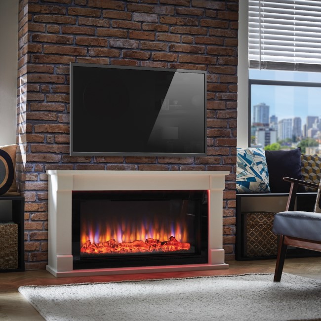 Suncrest Bradbury Electric Fireplace Suite with Down Lights