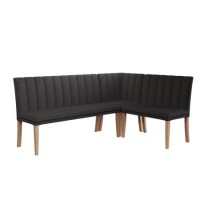 Dark Grey Fabric Corner Dining Bench 