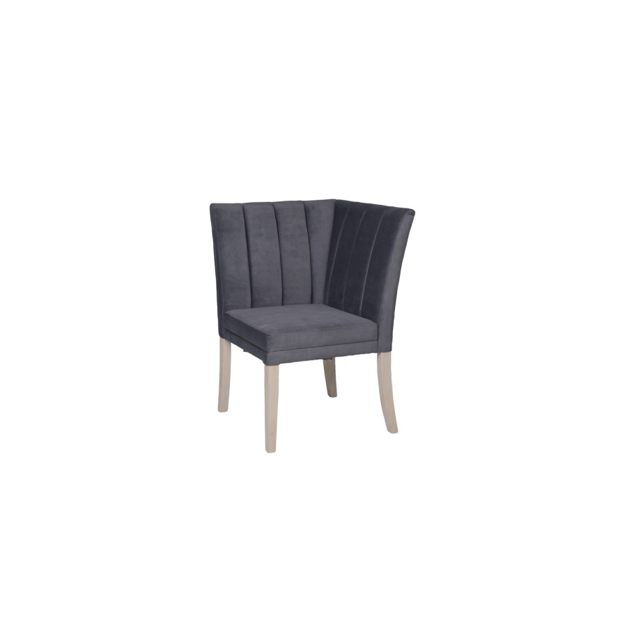 Dark Grey Fabric Corner Dining Bench 