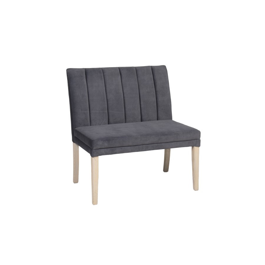 Dark Grey Fabric Corner Dining Bench 
