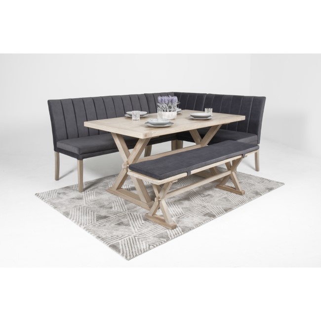 Dark Grey Fabric Corner Dining Set