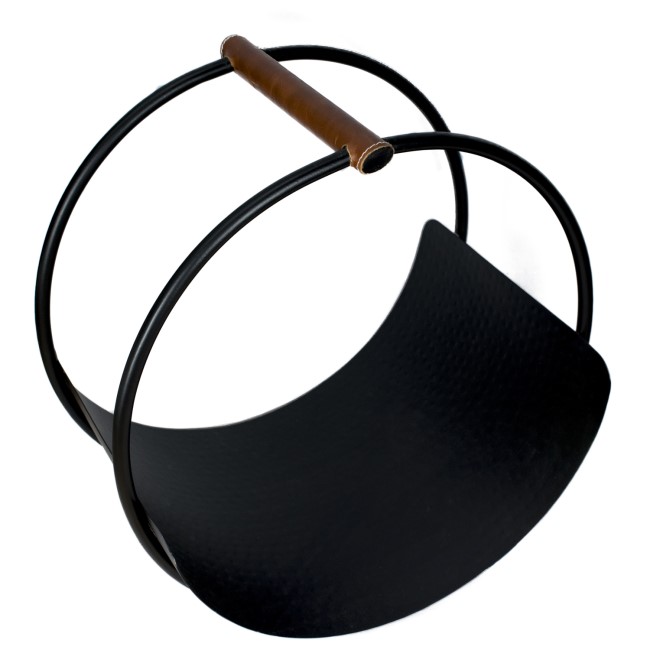 Ivyline Modern Round Black Log Holder