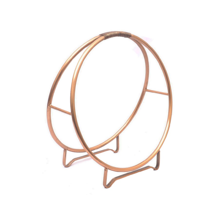 Ivyline Modern Round Copper Log Holder