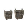 Ivyline Set of 2 Square Wicker Lined Log Baskets