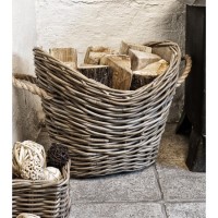 Ivyline Wicker Lined Log Basket