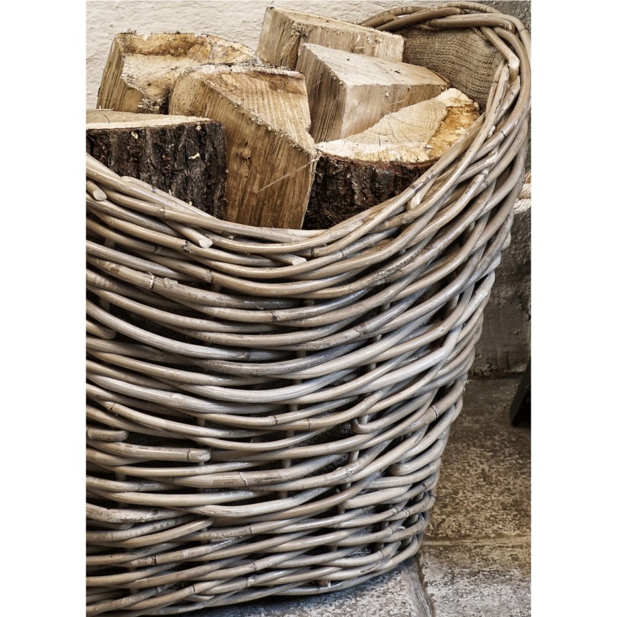 Ivyline Wicker Lined Log Basket