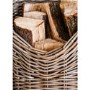 Ivyline Round Wicker Lined Log Basket