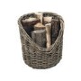Ivyline Round Wicker Lined Log Basket
