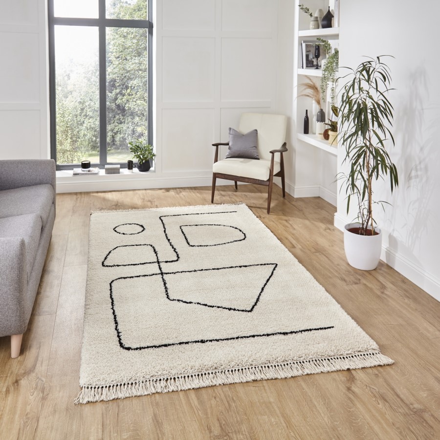 Boho White Rug - 120 x 170