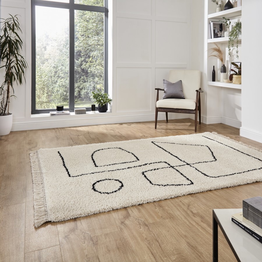 Boho White Rug - 120 x 170