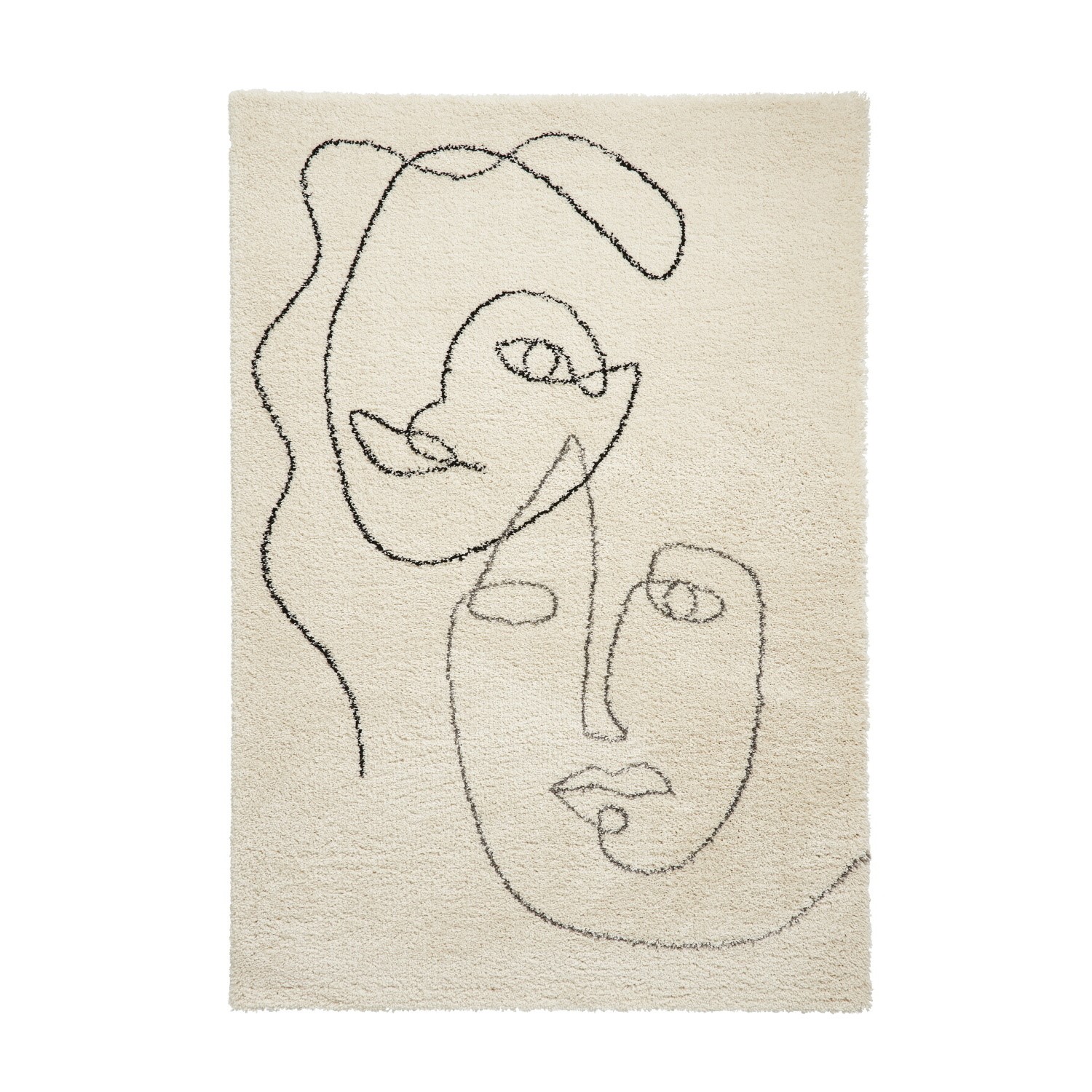 Cream Abstract Face Rug Royal Nomandic Furniture123