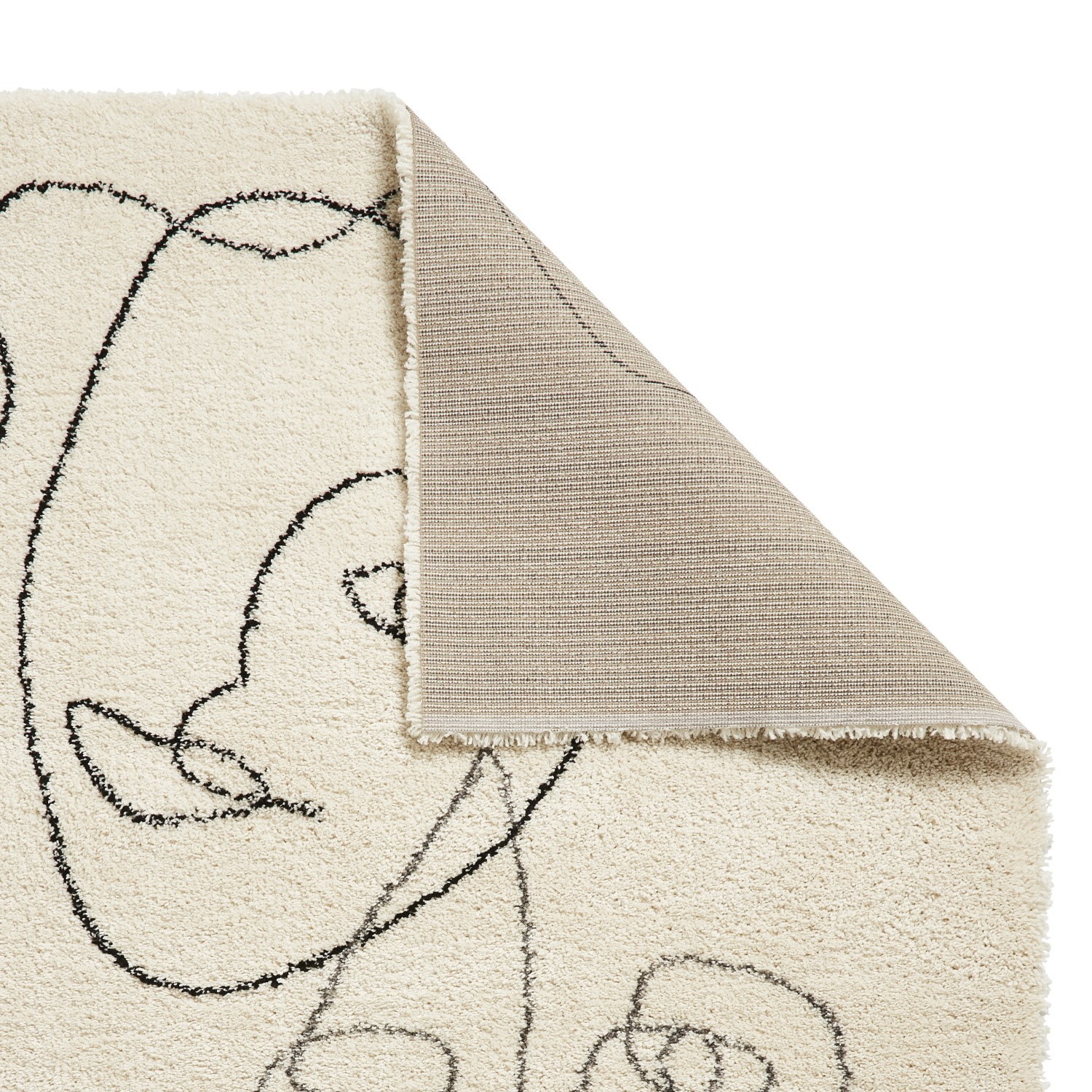 Cream Abstract Face Rug Royal Nomandic Furniture123