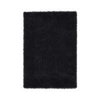 Rectangle Black Shaggy Rug - 110 x 160cm - Chicago