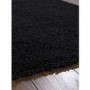 Rectangle Black Shaggy Rug - 110 x 160cm - Chicago