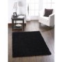Rectangle Black Shaggy Rug - 110 x 160cm - Chicago