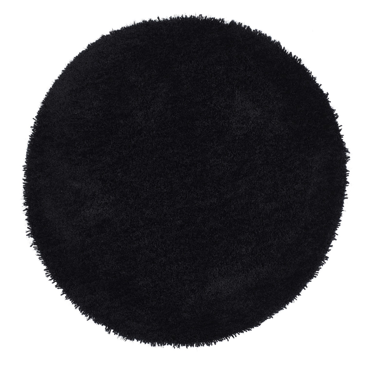 Photo of Round black shaggy rug - chicago