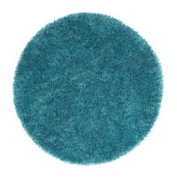 Round Teal Shaggy Rug - Chicago