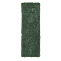 Dark Green Shaggy Runner Rug - 67x200cm - Chicago