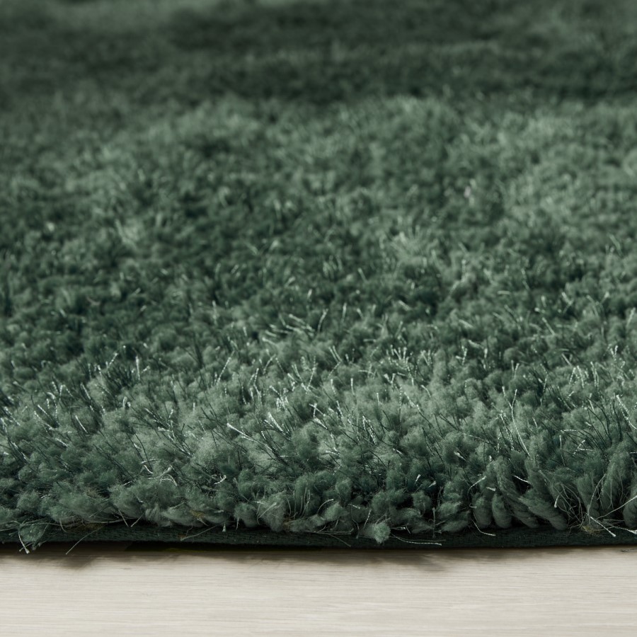 Dark Green Shaggy Runner Rug - 67x200cm - Chicago