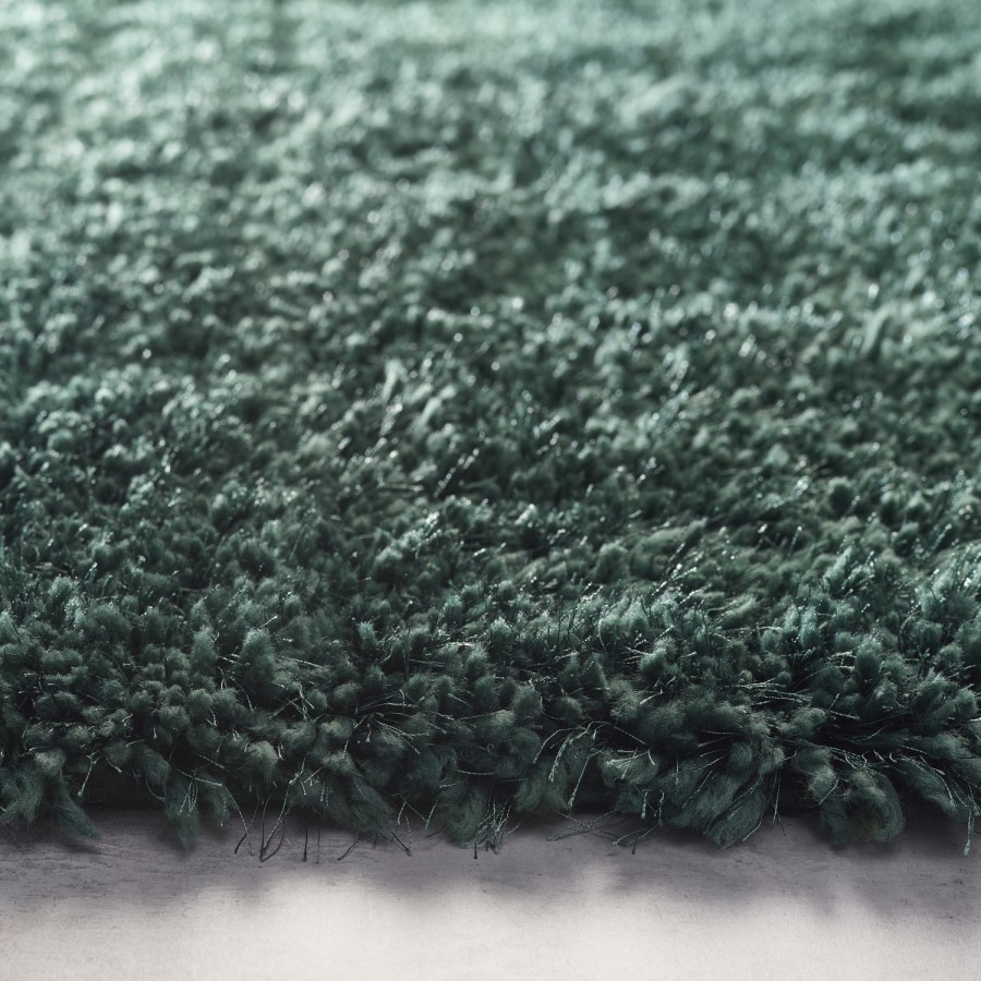Dark Green Shaggy Rug - 110x160cm - Chicago