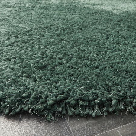 Round Dark Green Shaggy Rug - Chicago