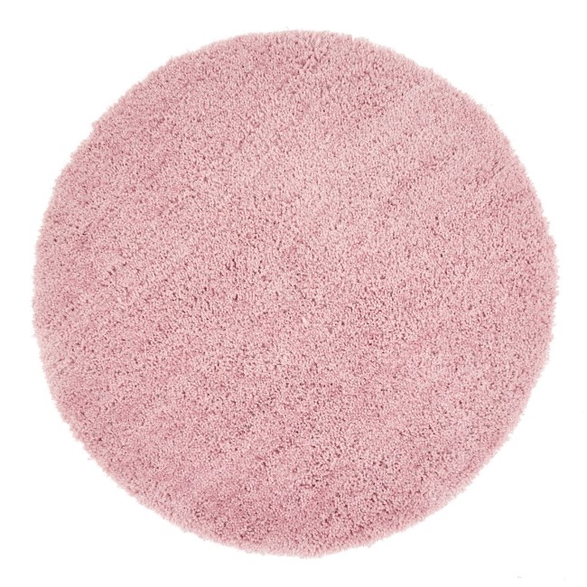 Round Blush Pink Shaggy Rug - Chicago