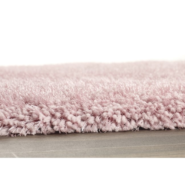 Round Blush Pink Shaggy Rug - Chicago