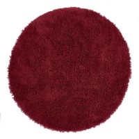 Round Red Shaggy Rug - Chicago