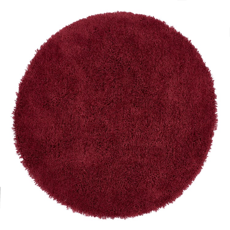 Round Red Shaggy Rug - Chicago