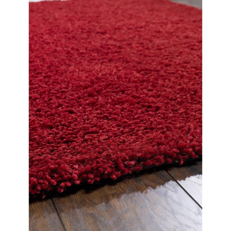 Round Red Shaggy Rug - Chicago