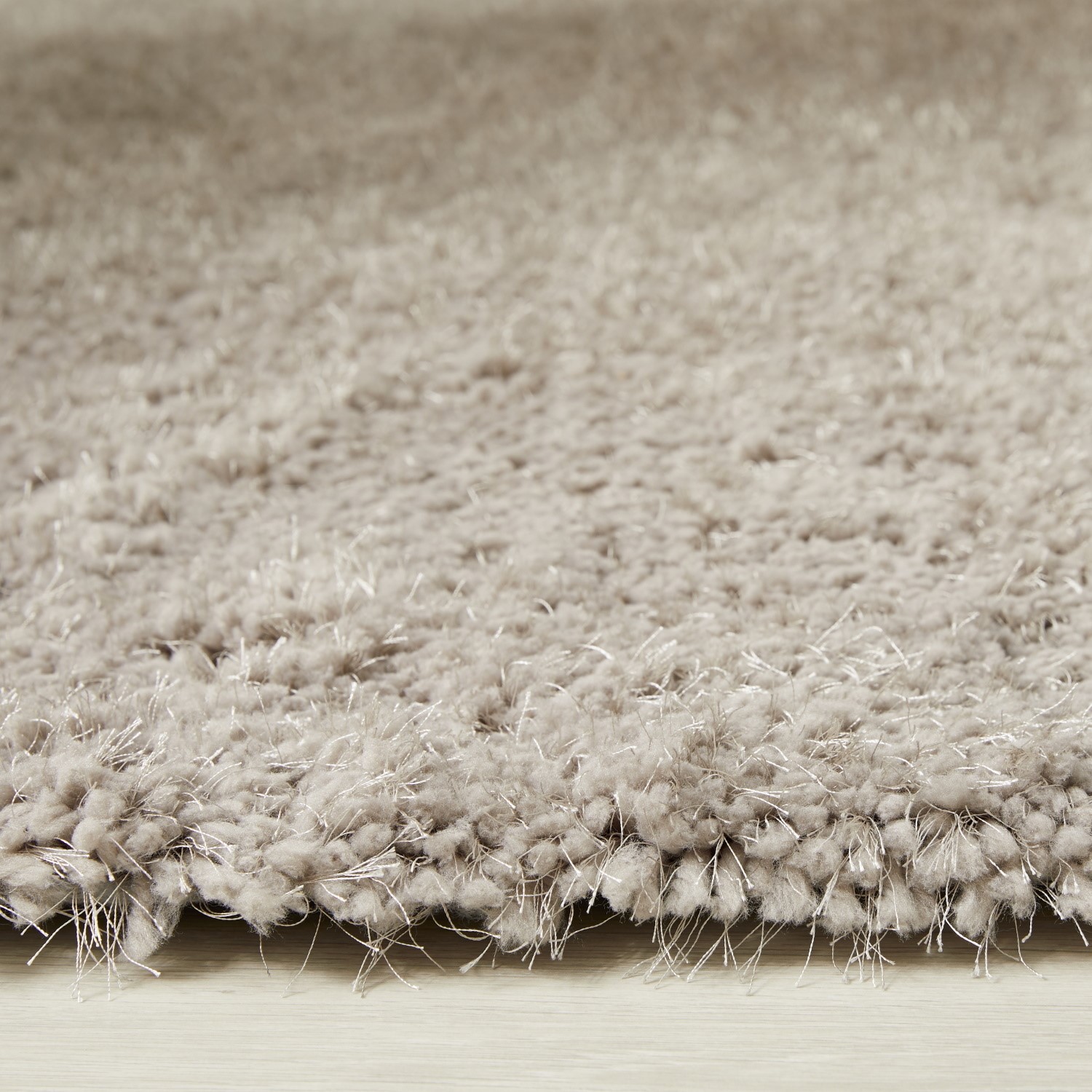 Round Taupe Shaggy Rug - Chicago - Furniture123