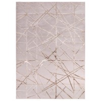 GRADE A2 - Beige Rug with Gold Scoring - 290x200cm - Aurora GRADE A2 - Beige Rug with Gold Scoring - 290x200cm - Aurora