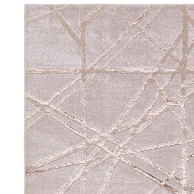 Large Beige Rug with Gold Scoring - 290 x 200 cm - Aurora