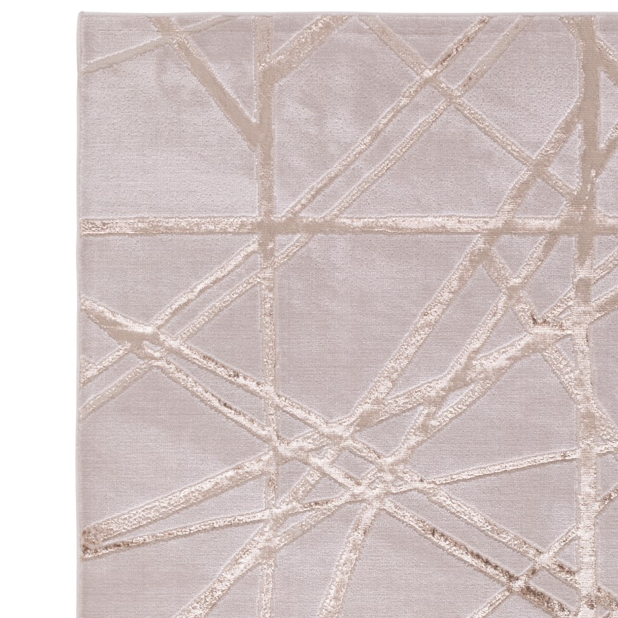 GRADE A2 - Beige Rug with Gold Scoring - 290x200cm - Aurora