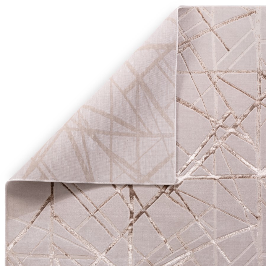 GRADE A2 - Beige Rug with Gold Scoring - 290x200cm - Aurora