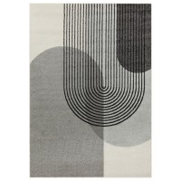 Retro Geometric Grey Rug - 170 x 120 cm - Muse Retro Geometric Grey Rug - 170 x 120 cm - Muse