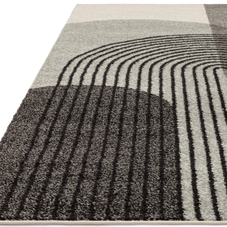 Retro Geometric Grey Rug - 170 x 120 cm - Muse
