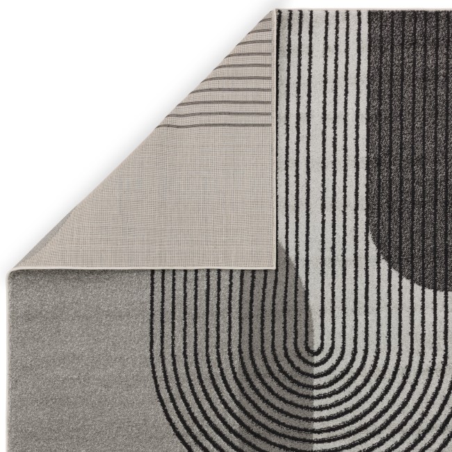 Retro Geometric Grey Rug - 170 x 120 cm - Muse