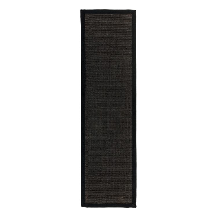 Black Runner Rug - 240 x 68 cm - Sisal