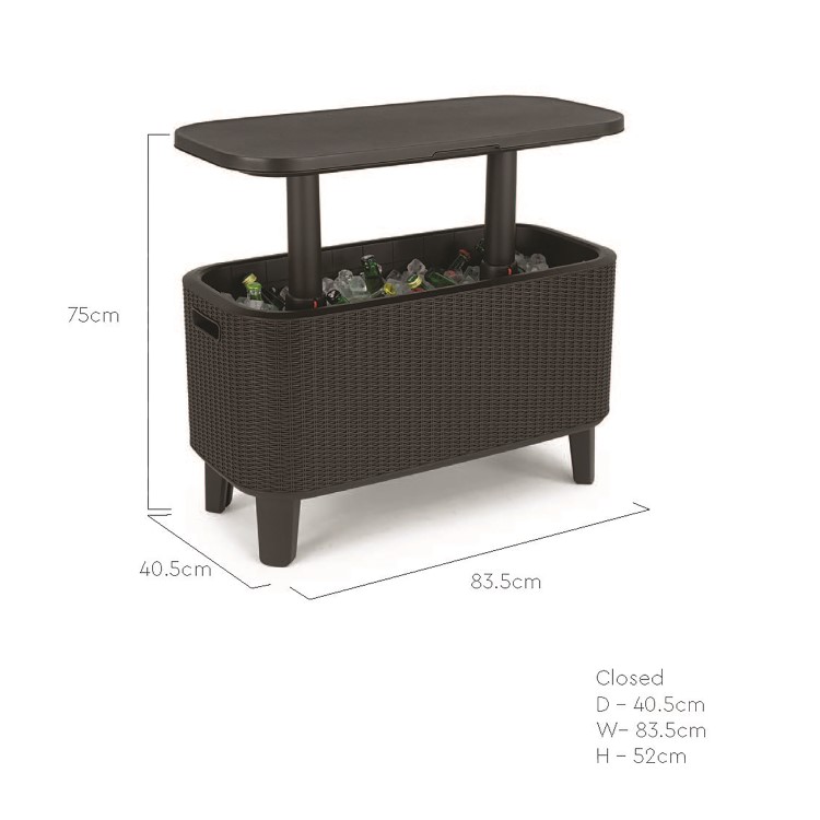 Keter Bevy Anthracite Cool Bar Table 60L