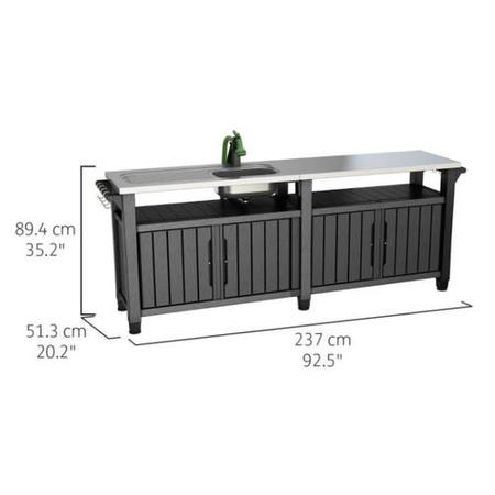 Keter Black Wood Effect Outdoor Kitchen Unit - Unity Chef Kitchen