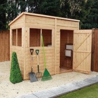 8 x 4ft Wooden Shiplap Pent Shed - Mercia