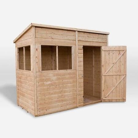 8 x 4ft Wooden Shiplap Pent Shed - Mercia