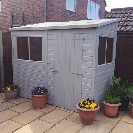 8 x 4ft Wooden Shiplap Pent Shed - Mercia